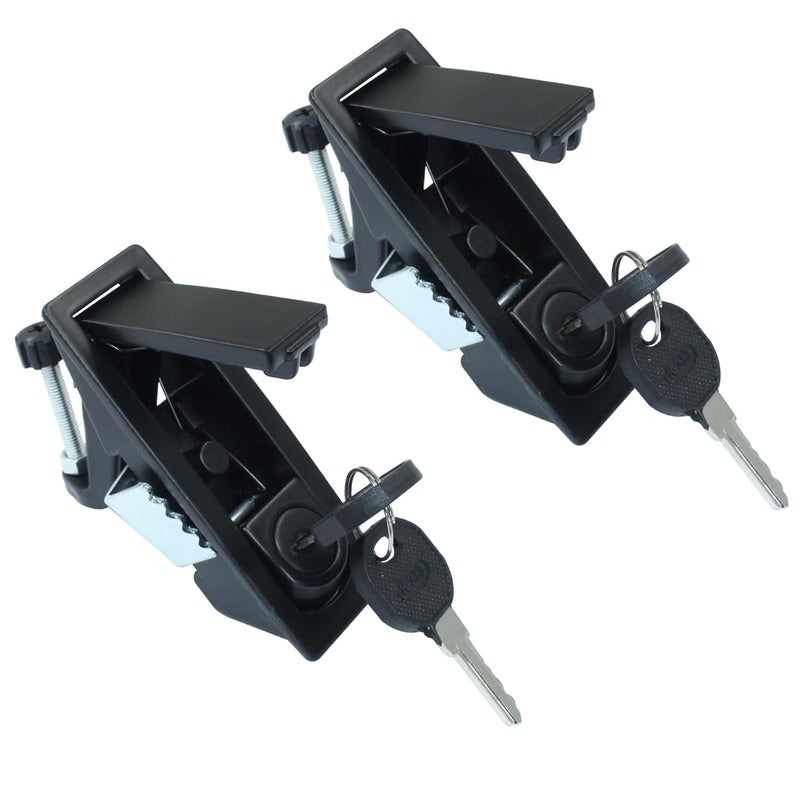 Rierdge 2 Pack Compression Latch Lock with Raised Trigger, Zinc Alloy Trigger Latch Lock Adjustable Lever Hand Operated Compression Latch with Keys(Black) - Image 5